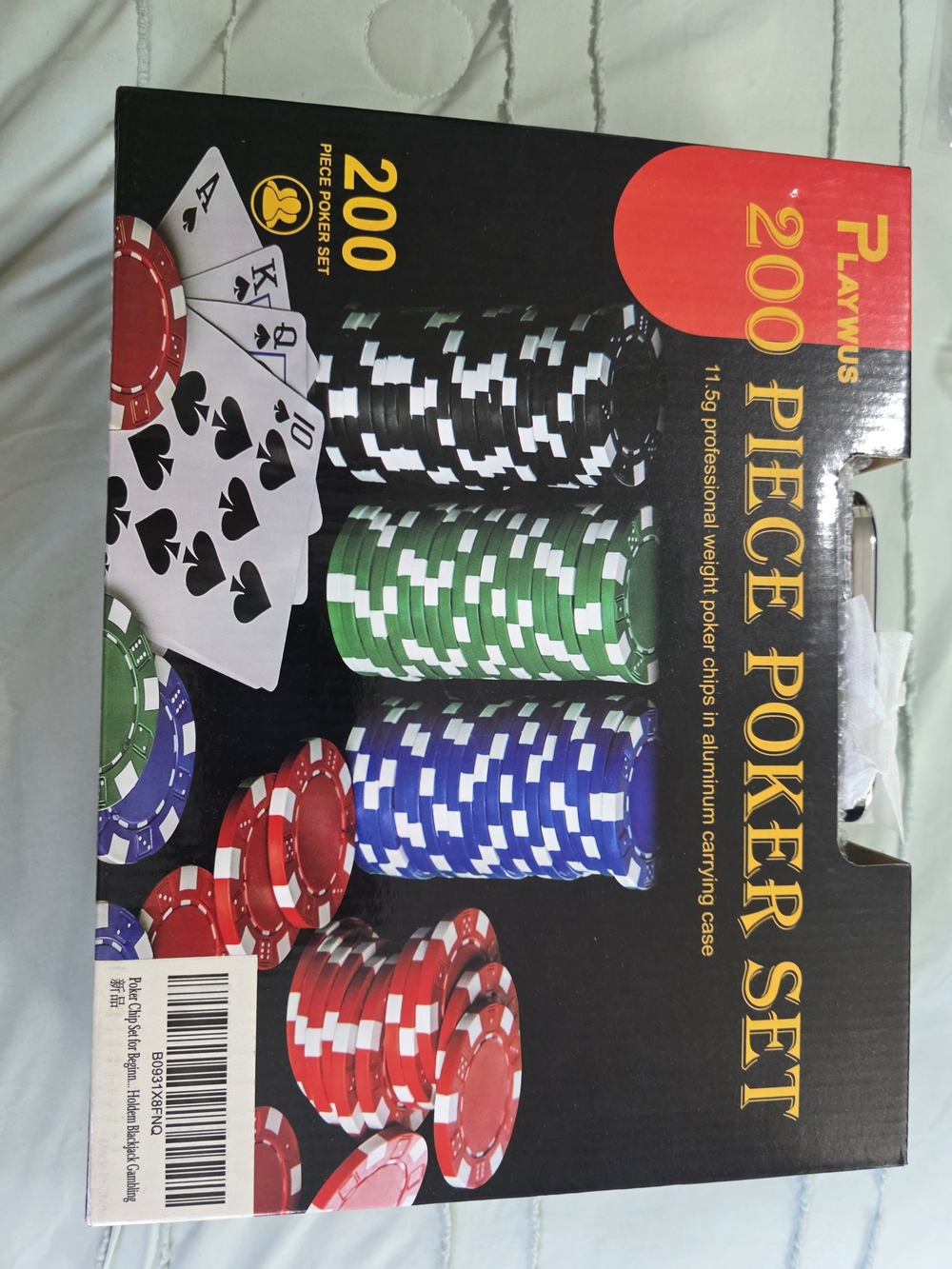200-Piece Poker Set - Red, Blue, Green, Black Chips